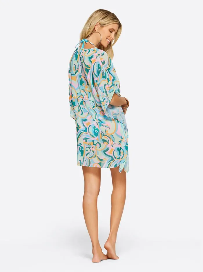 Women Dream State Cover Up In Blue Multi Jessica Simpson Swim