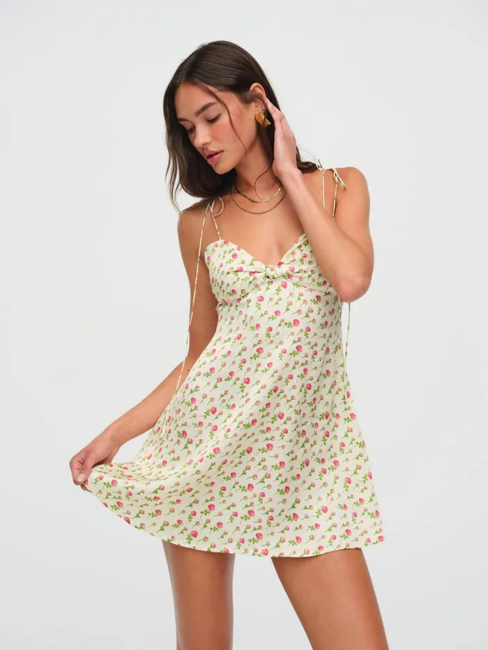 Women Dresses For Love and Lemons Adira Mini Dress Beige
