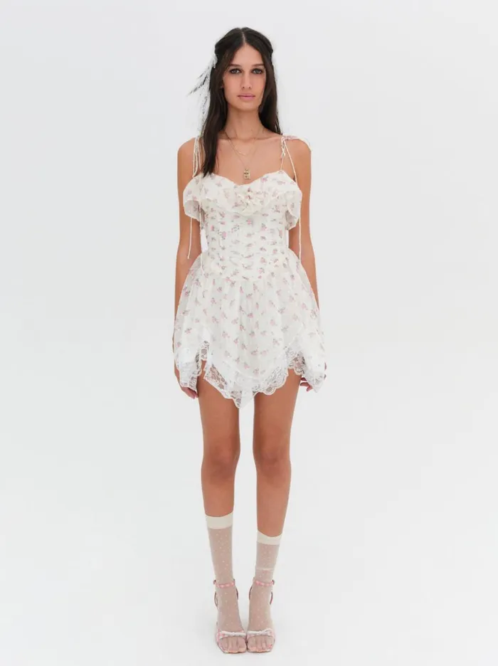 Women Dresses For Love and Lemons Amelia Mini Dress White Women Dresses For Love and Lemons Amelia Mini Dress White