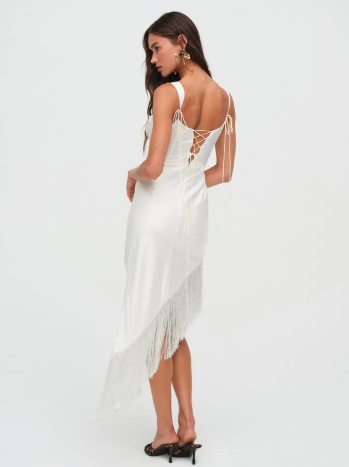 Women Dresses For Love and Lemons Anisa Fringe Midi Dress Ivory Women Dresses For Love and Lemons Anisa Fringe Midi Dress Ivory