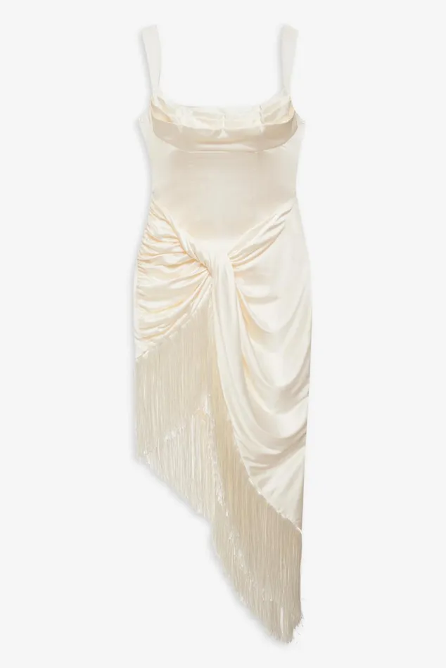 Women Dresses For Love and Lemons Anisa Fringe Midi Dress Ivory Women Dresses For Love and Lemons Anisa Fringe Midi Dress Ivory