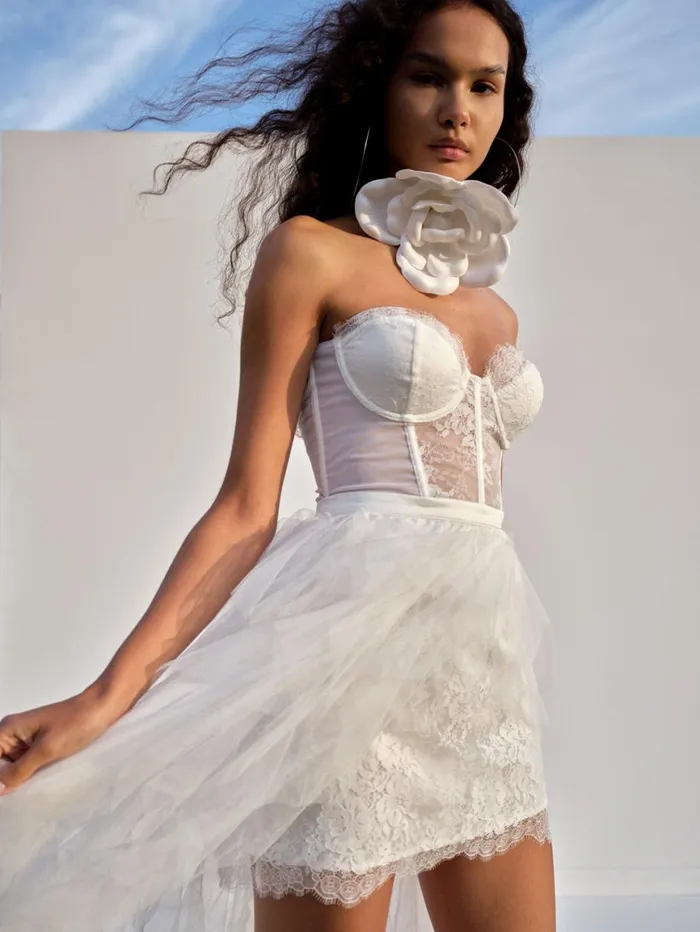 Women Dresses For Love and Lemons Bustier Gown White Women Dresses For Love and Lemons Bustier Gown White