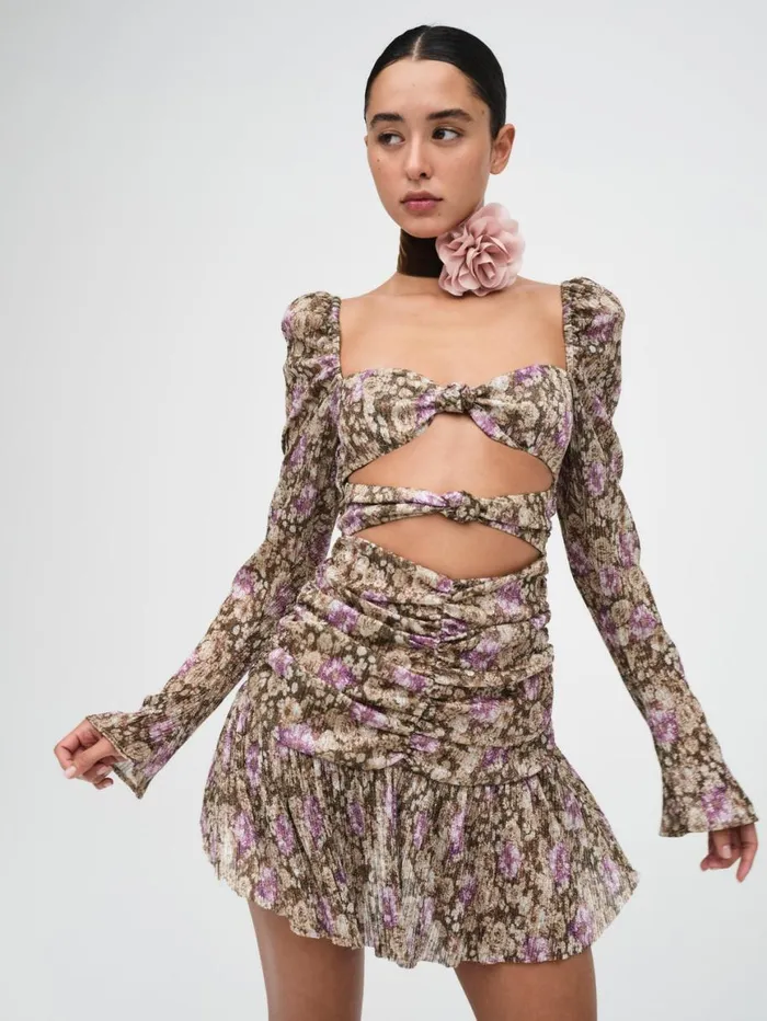 Women Dresses For Love and Lemons Camden Mini Dress Purple