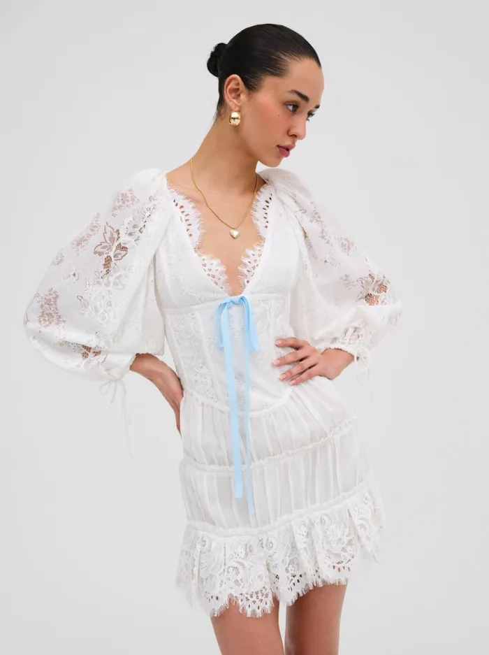 Women Dresses For Love and Lemons Ellis Mini Dress White