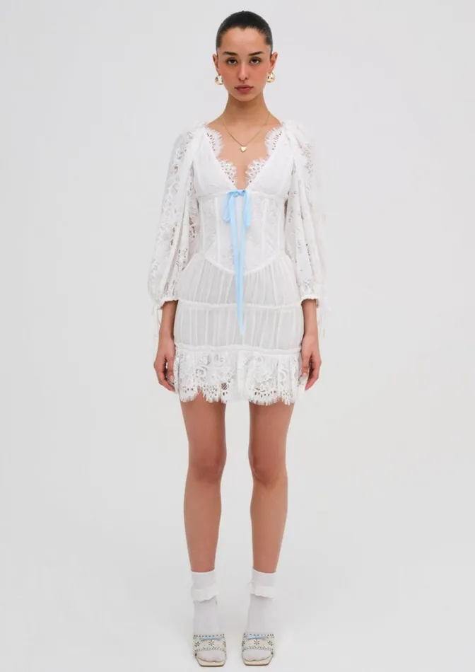 Women Dresses For Love and Lemons Ellis Mini Dress White Women Dresses For Love and Lemons Ellis Mini Dress White