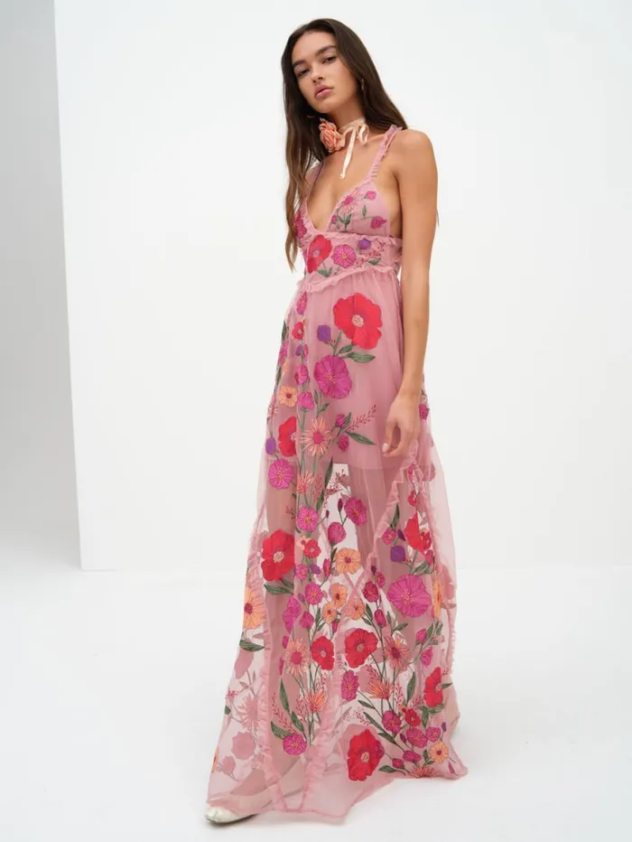 Women Dresses For Love and Lemons Kaylee Maxi Dress Pink