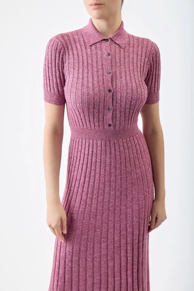 Women Dresses Gabriela Hearst Avant Knit Dress In Blush Multi Cashmere Silk