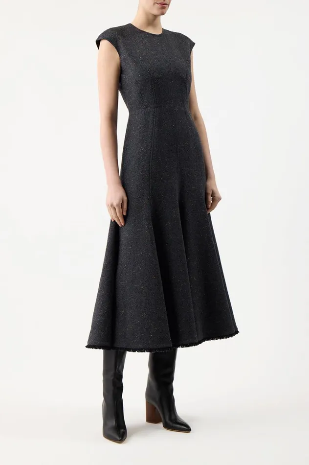 Women Dresses Gabriela Hearst Crowther Dress In State Multi Cashmere Virgin Wool