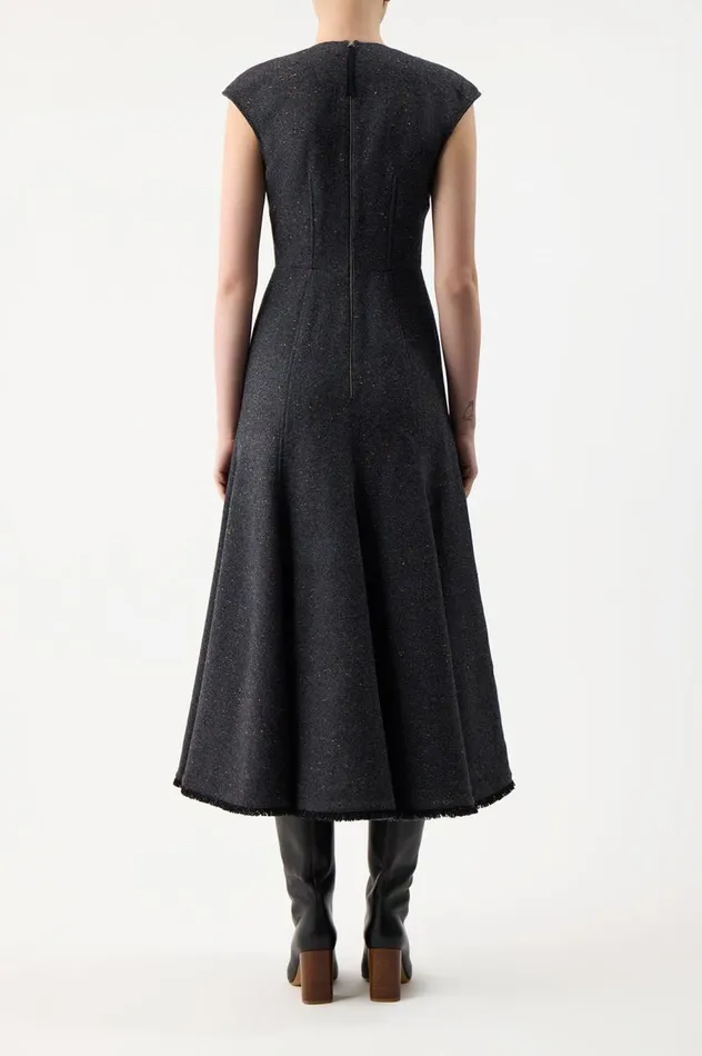 Women Dresses Gabriela Hearst Crowther Dress In State Multi Cashmere Virgin Wool