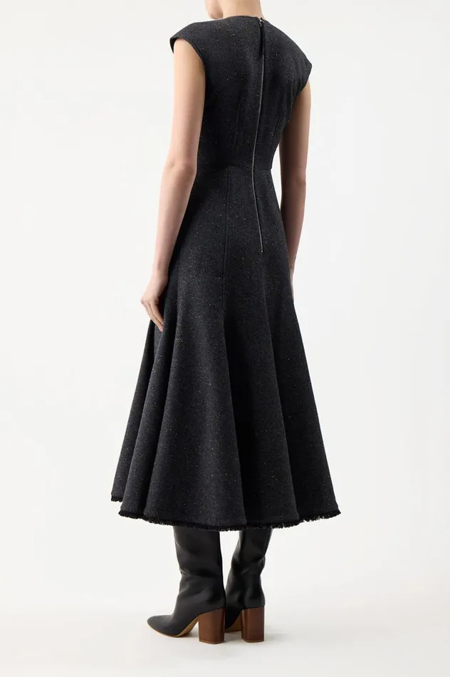 Women Dresses Gabriela Hearst Crowther Dress In State Multi Cashmere Virgin Wool