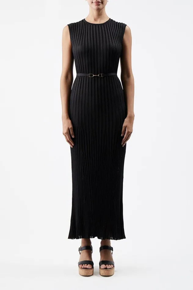 Women Dresses Gabriela Hearst Meier Knit Dress In Black Silk