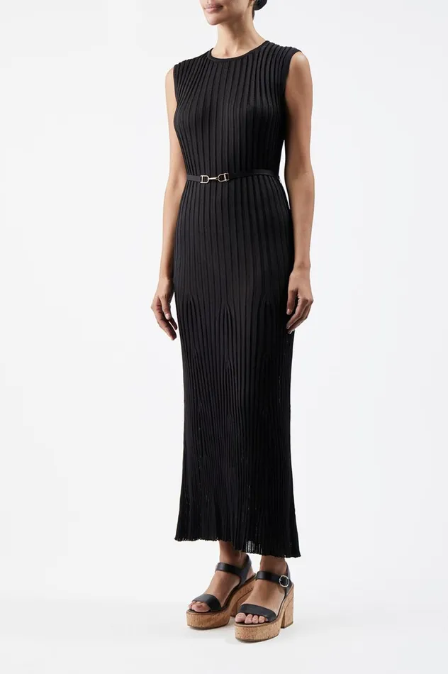 Women Dresses Gabriela Hearst Meier Knit Dress In Black Silk