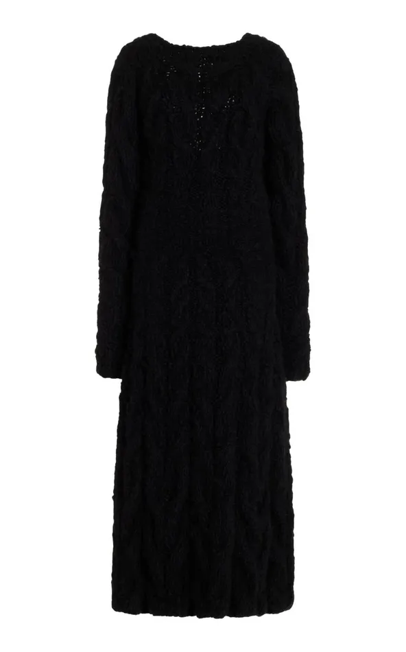 Women Dresses Gabriela Hearst Poppy Knit Dress In Black Welfat Cashmere