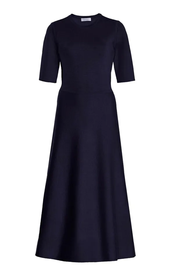 Women Dresses Gabriela Hearst Seymore Knit Dress In Dark Navy Merino Wool Cashmere