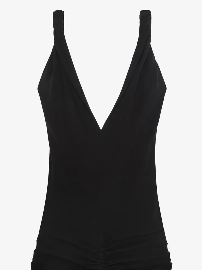 Women Dresses Givenchy Ruched Dress With Twisted Straps In Crepe Black