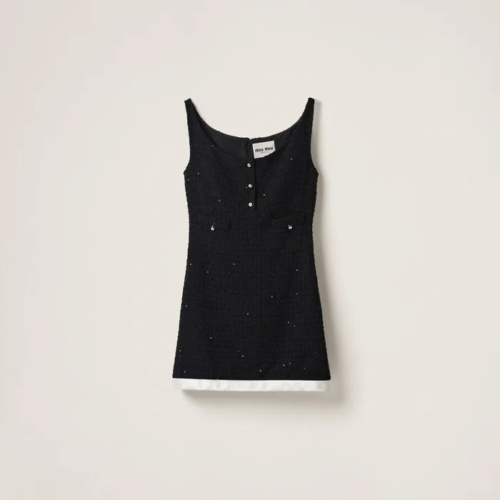 Women Dresses Miu Miu Sequined Boucl Minidress Black