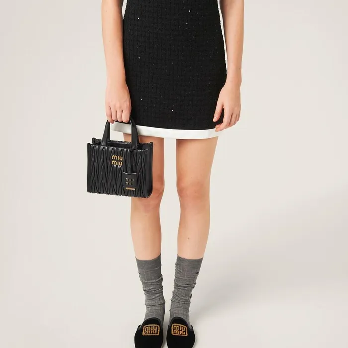 Women Dresses Miu Miu Sequined Boucl Minidress Black Women Dresses Miu Miu Sequined Boucl Minidress Black