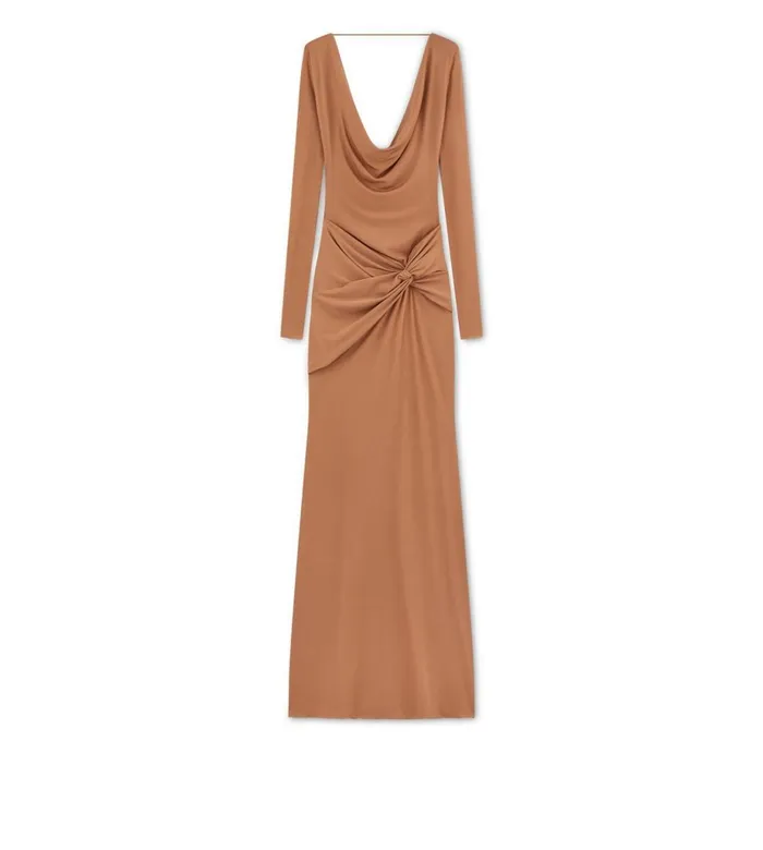 Women Dresses Tom Ford Microcosta Jersey Criss Cross Evening Dress Parfait
