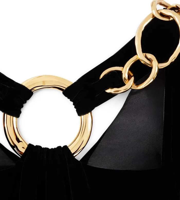 Women Dresses Tom Ford Velvet Open Back Gown With Chain Black Women Dresses Tom Ford Velvet Open Back Gown With Chain Black