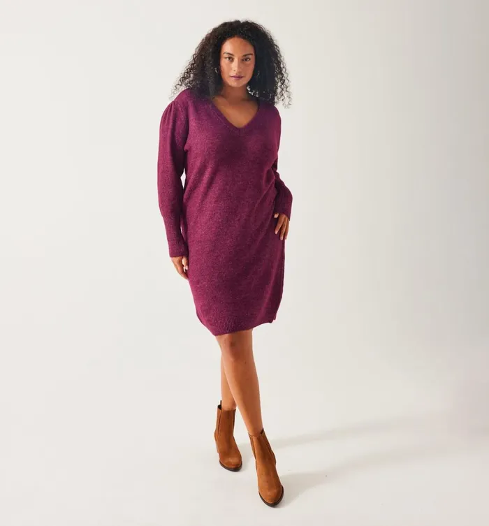 Women Flecked Jumper Dress 8211 Red Promod Dresses Women Flecked Jumper Dress 8211 Red Promod Dresses