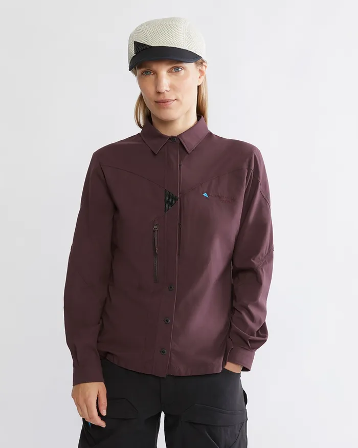 Women Garm Levitend Long Sleeve Shirt Amaranth Red Klttermusen Shirts