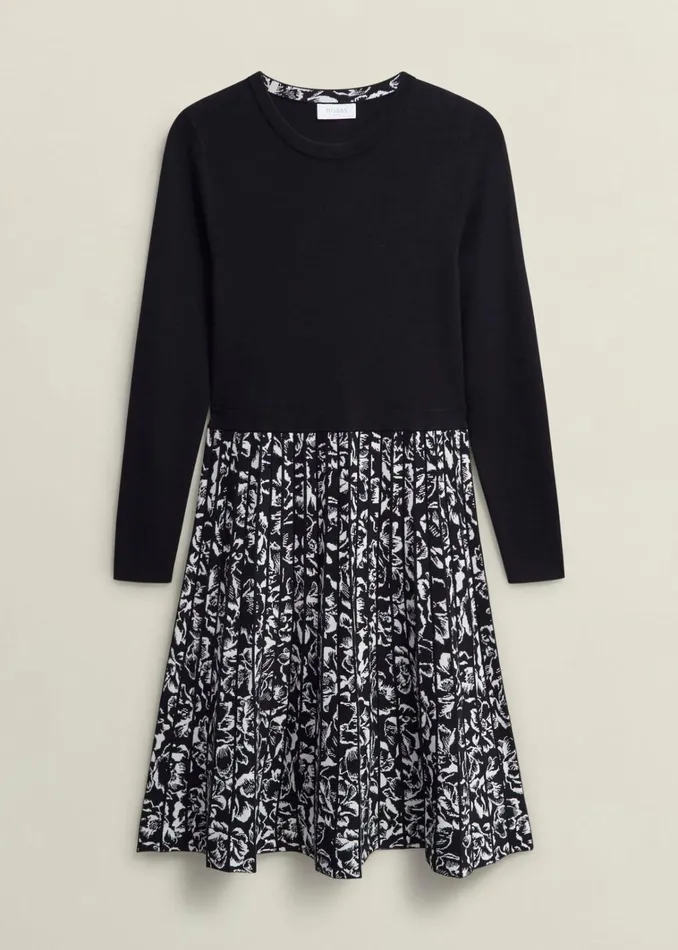 Women Gill Knitted Dress Black Ivory Hobbs Dresses and Jumpsuits