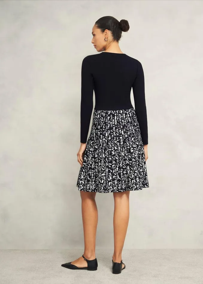 Women Gill Knitted Dress Black Ivory Hobbs Dresses and Jumpsuits