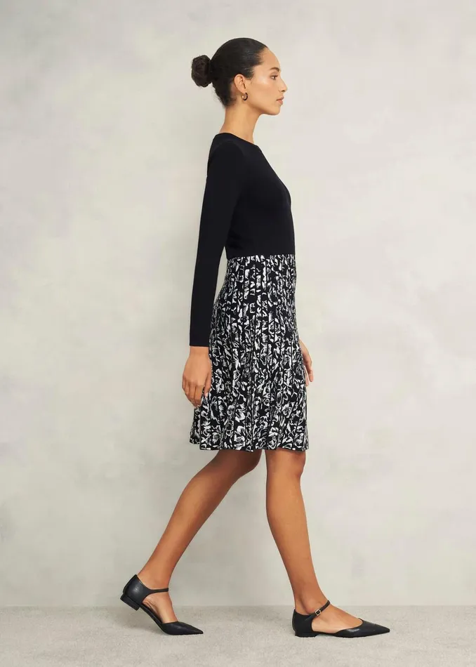 Women Gill Knitted Dress Black Ivory Hobbs Dresses and Jumpsuits