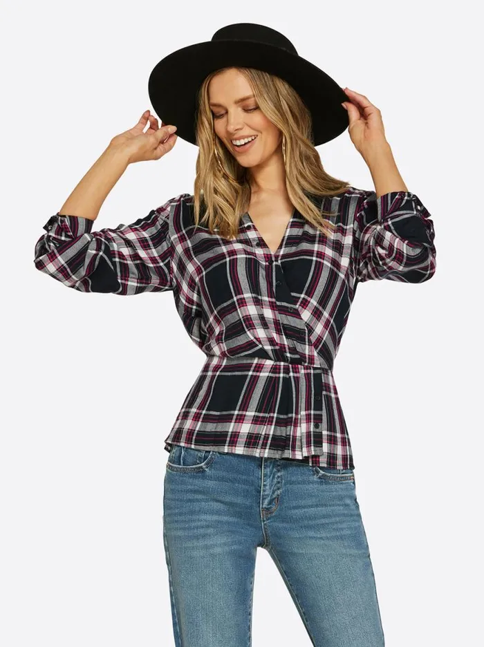 Women Gillian Top In Bakers Plaid Jessica Simpson Tops and Tees