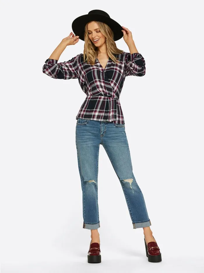 Women Gillian Top In Bakers Plaid Jessica Simpson Tops and Tees