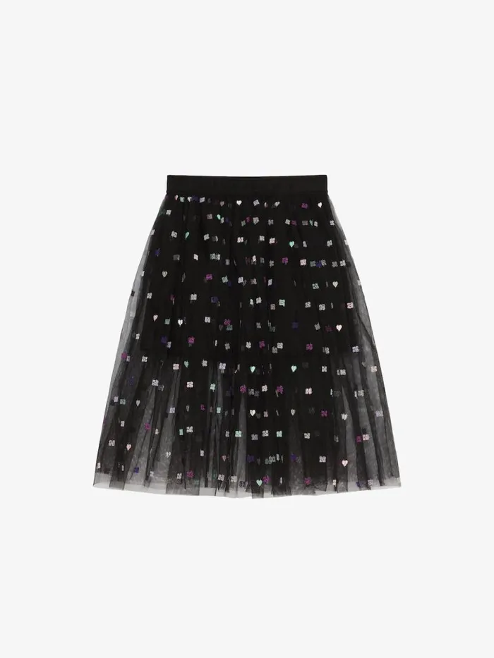 Women Girl 4 To 12 Years Givenchy Skirt In 4G Tulle Black