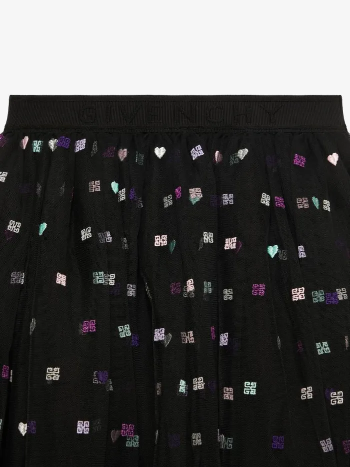 Women Girl 4 To 12 Years Givenchy Skirt In 4G Tulle Black