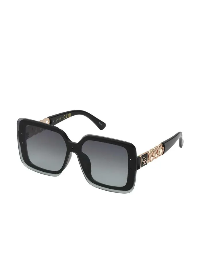 Women Glamorous Square Shield Sunglasses In Black Jessica Simpson Sunglasses