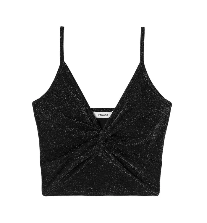Women Glitzy Crop Top 8211 Grey Promod Tops Women Glitzy Crop Top 8211 Grey Promod Tops