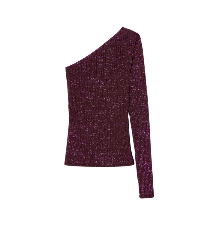 Women Glitzy OneShoulder Jumper 8211 Violet Promod Jumpers And Cardigans Women Glitzy OneShoulder Jumper 8211 Violet Promod Jumpers And Cardigans