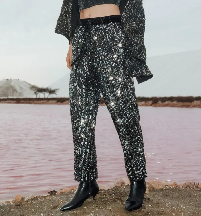 Women Glitzy Trousers 8211 Black Promod Trousers