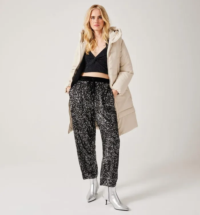 Women Glitzy Trousers 8211 Black Promod Trousers Women Glitzy Trousers 8211 Black Promod Trousers