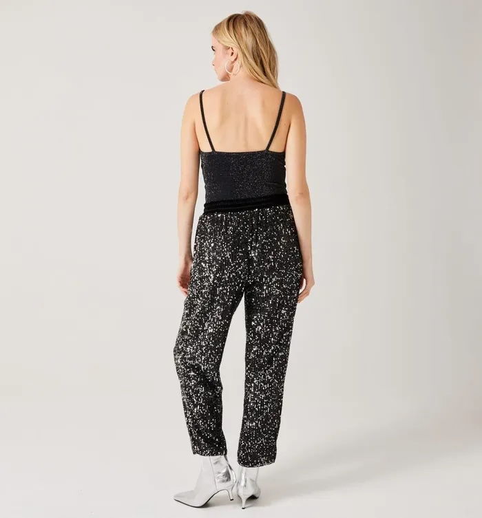 Women Glitzy Trousers 8211 Black Promod Trousers Women Glitzy Trousers 8211 Black Promod Trousers