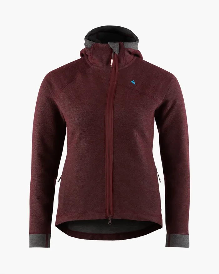Women Hdur Hooded Zip Tawny Red Klttermusen Fleeces and Sweaters