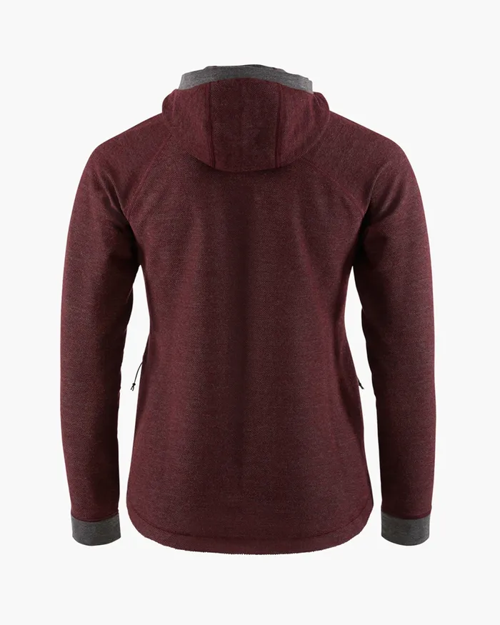Women Hdur Hooded Zip Tawny Red Klttermusen Fleeces and Sweaters