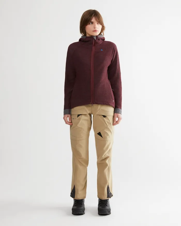 Women Hdur Hooded Zip Tawny Red Klttermusen Fleeces and Sweaters
