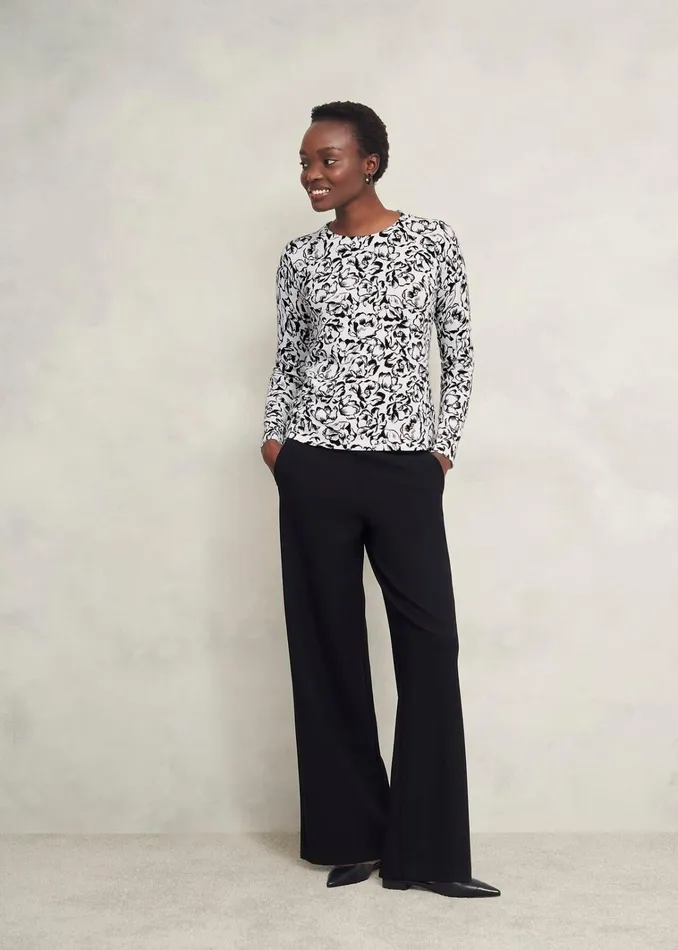 Women Harlow Jumper With Wool Ivory Black Hobbs Jumpers and Cardigans