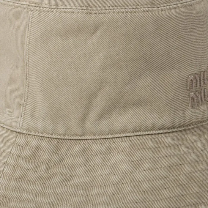 Women Hats And Gloves Miu Miu Gabardine Bucket Hat Clay Grey Women Hats And Gloves Miu Miu Gabardine Bucket Hat Clay Grey