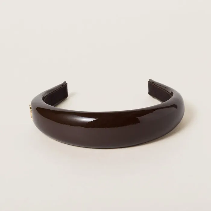 Women Headbands And Hair Accessories Miu Miu Patent Leather Headband Briarwood Women Headbands And Hair Accessories Miu Miu Patent Leather Headband Briarwood