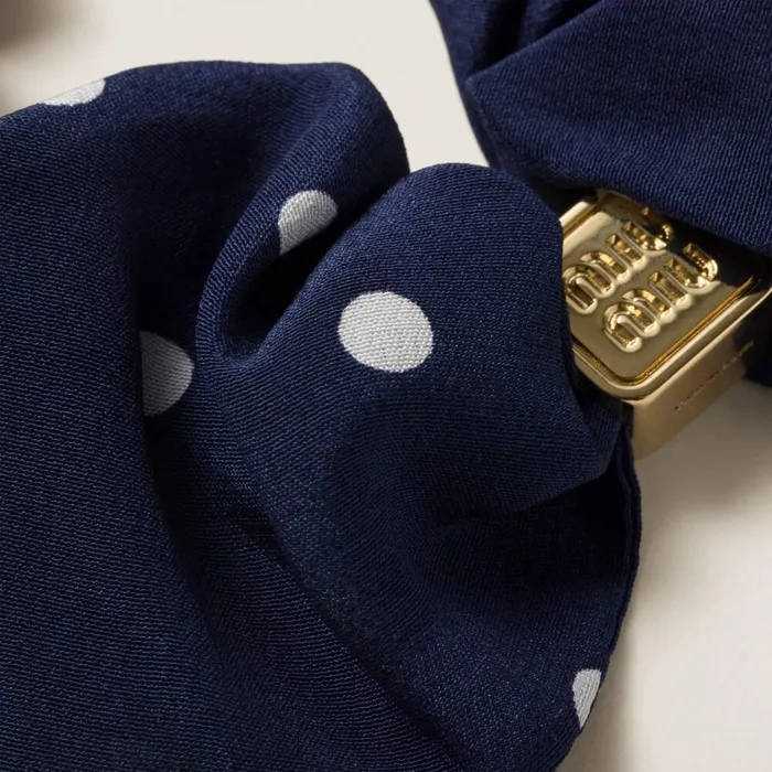 Women Headbands And Hair Accessories Miu Miu Silk Scrunchie Blueivory Women Headbands And Hair Accessories Miu Miu Silk Scrunchie Blueivory