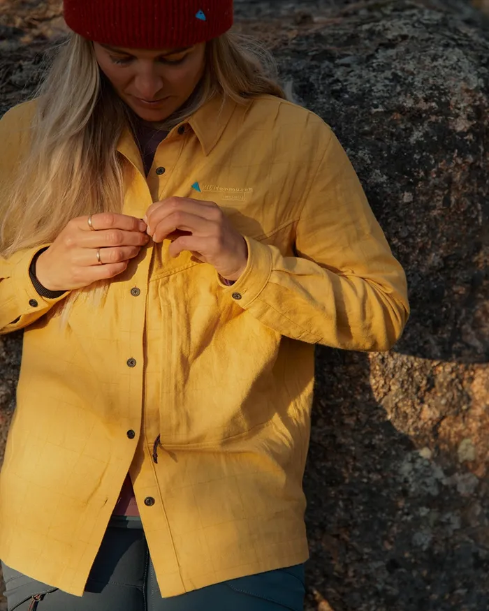 Women Helheim Long Sleeve Shirt Amber Gold Klttermusen Shirts