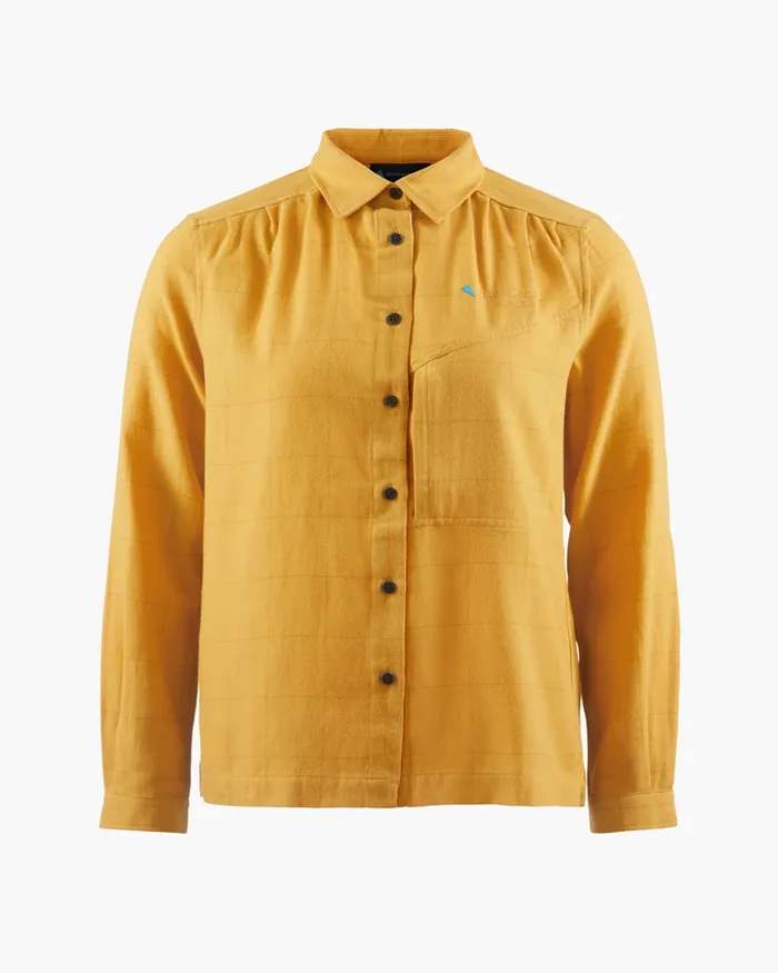 Women Helheim Long Sleeve Shirt Amber Gold Klttermusen Shirts