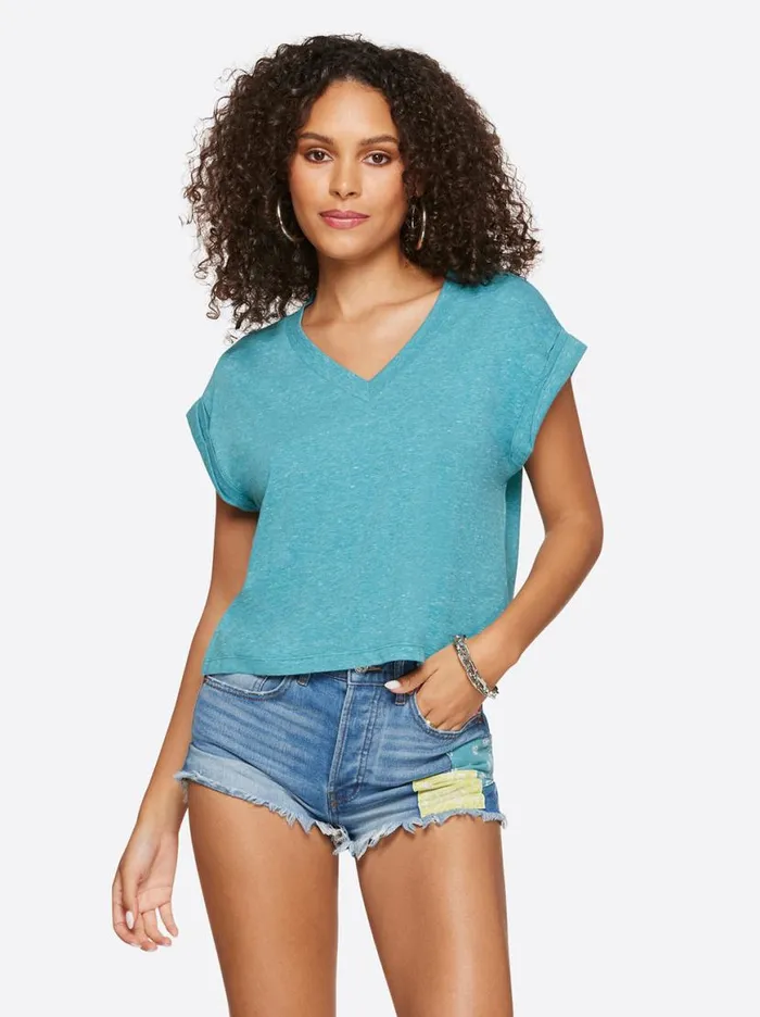 Women Hester Crop Tee In Pagoda Blue Jessica Simpson Tops and Tees