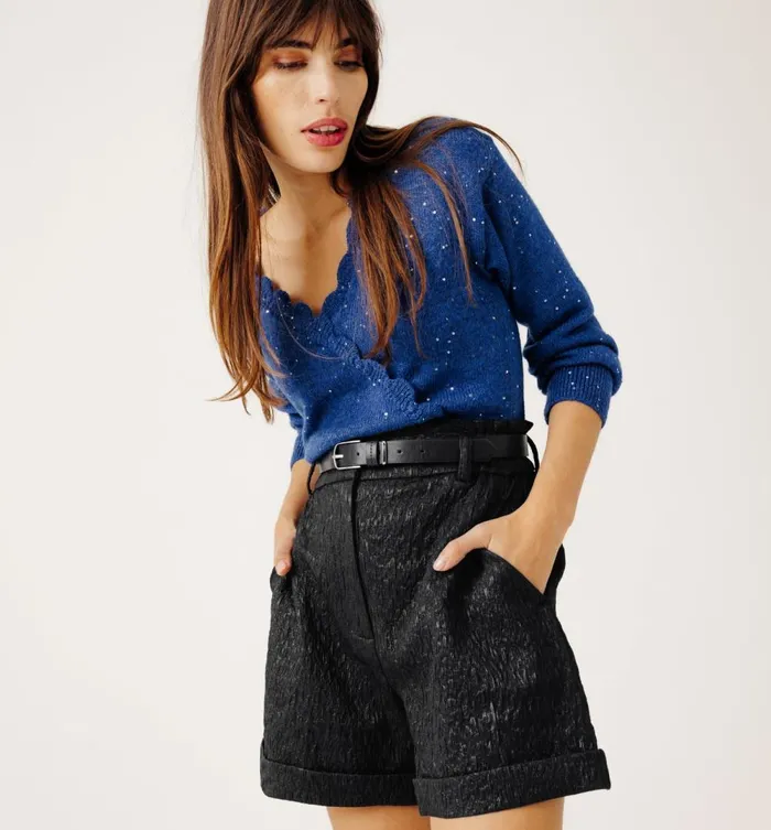 Women HighWaist Shorts 8211 Black Promod Shorts