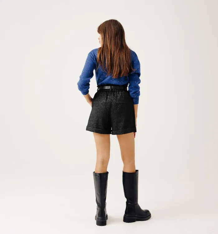 Women HighWaist Shorts 8211 Black Promod Shorts Women HighWaist Shorts 8211 Black Promod Shorts